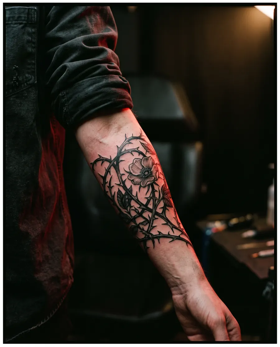 Tatouage blackwork : ronce