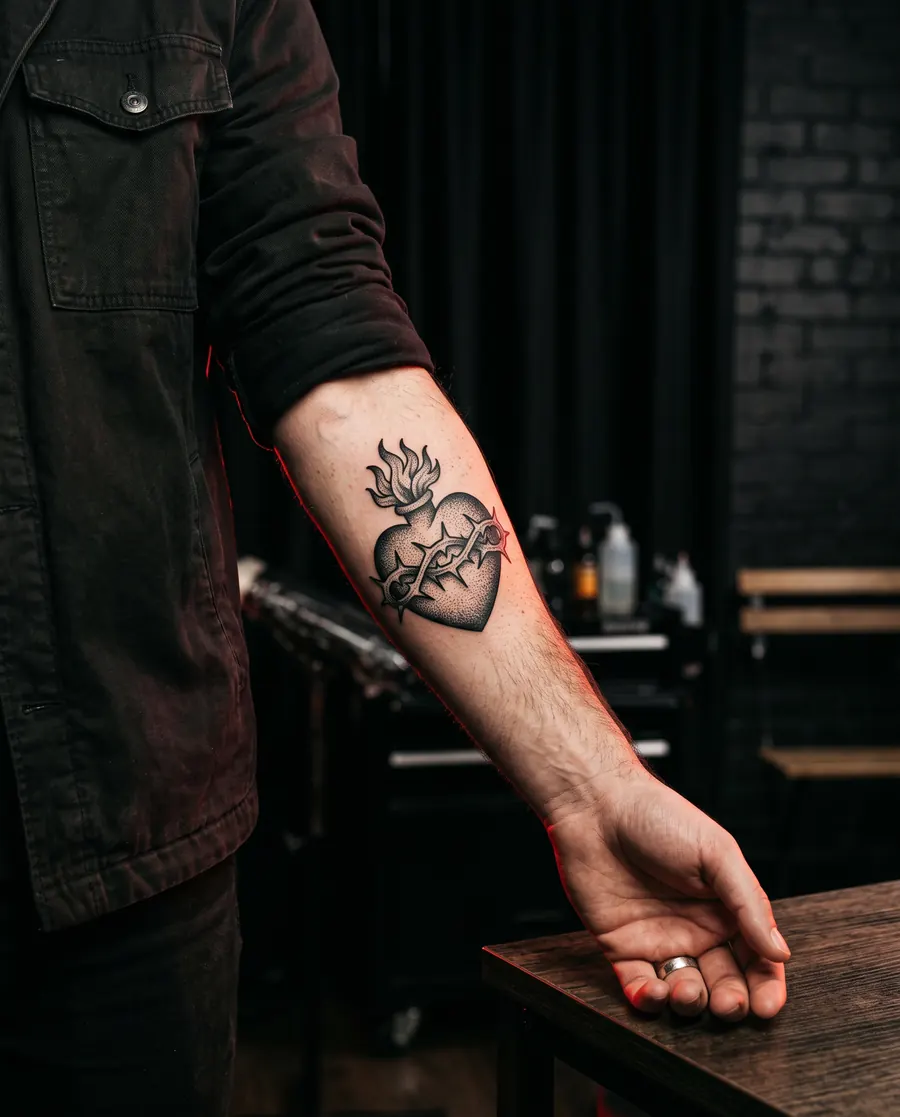 Tatouage : cœur sacré
